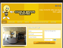 Tablet Screenshot of charliebrownelectric.com